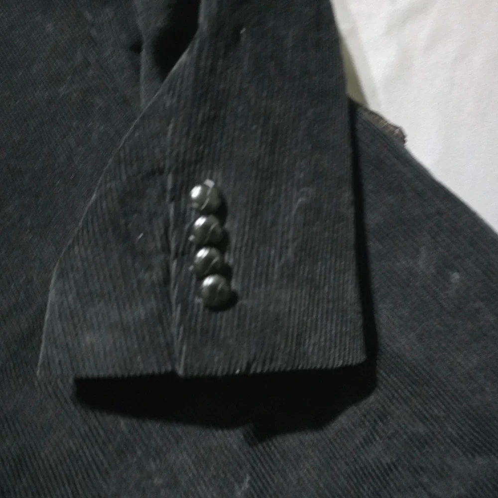 Lauren Ralph Lauren Corduroy Blazer Mens 50R Black Paisley Lined Sport Coat